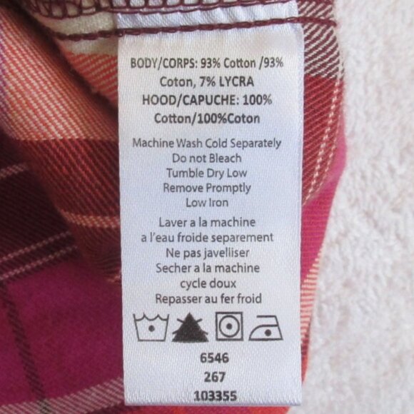 Legendary Whitetails Shacket Size Medium Pink Plaid Hooded Button-Up - Picture 9 of 10